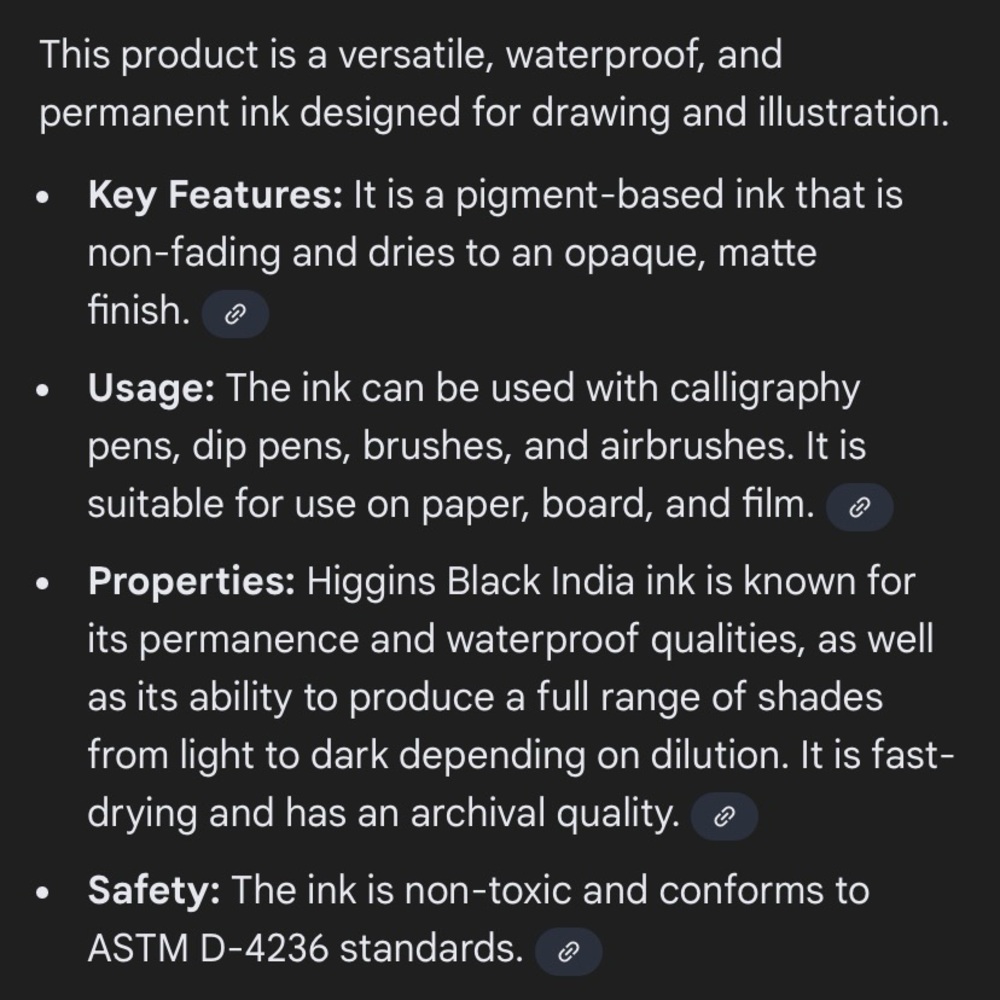 Black India Waterproof Ink - Picture 2 of 6